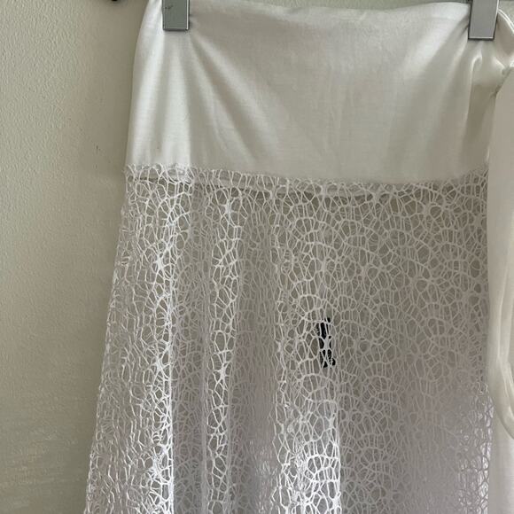 Ingear White Mesh See Through Side Tie Skirt Cover Up Large - Picture 3 of 8